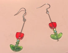 Load image into Gallery viewer, Tulip glass beaded Dangle Earrings, Handmade in Canada
