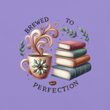 Load image into Gallery viewer, support, print on demand, mug, morning coffee, love books,
great gift, fundraising for CHEO, cosy, coffee, books, appreciation, Brewed to perfection, love coffee, great books, classic, stack of books
