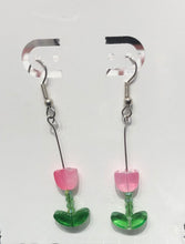 Load image into Gallery viewer, Tulip glass beaded Dangle Earrings, Handmade in Canada
