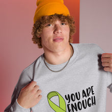 Load image into Gallery viewer, You are Enough with Mental Heath Ribbon Unisex Sweatshirt
