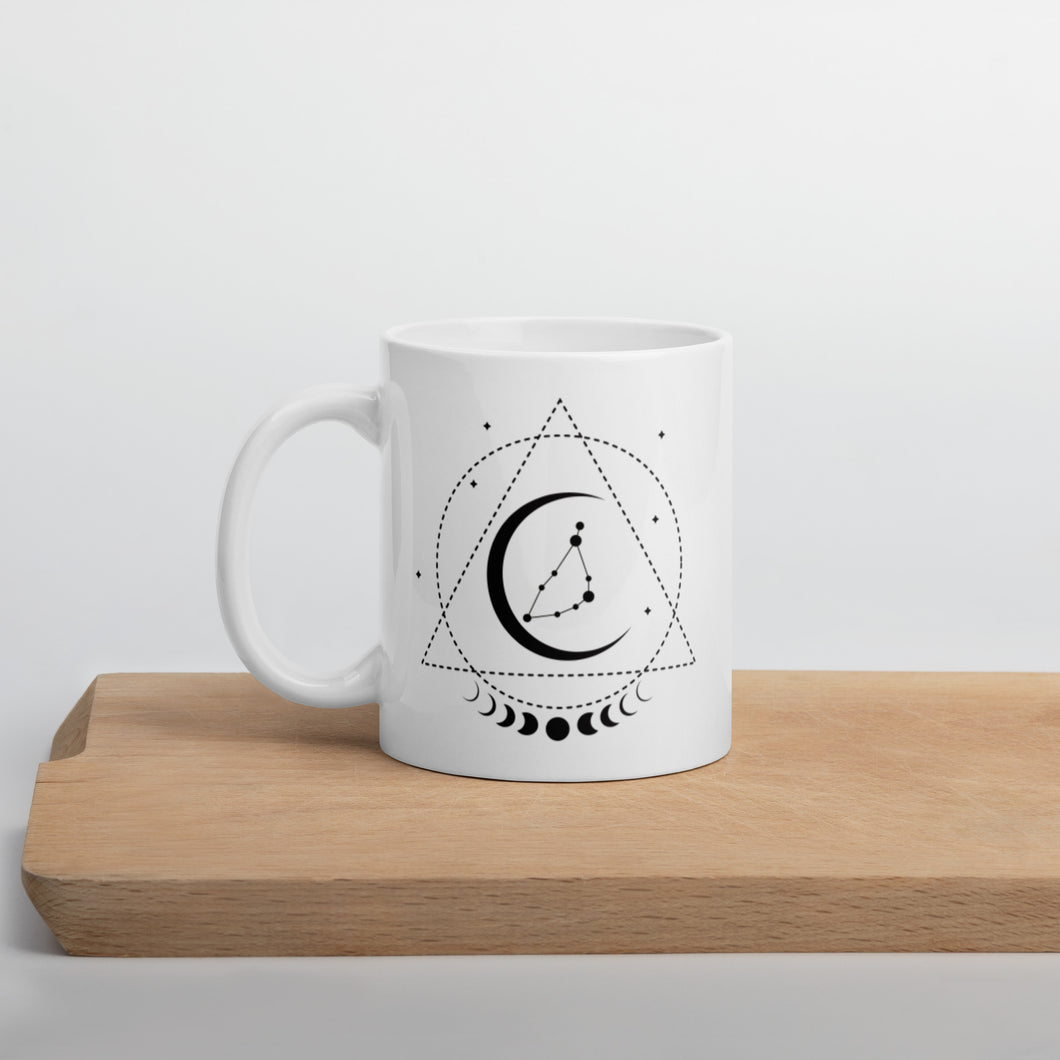 Capricorn Zodiac White glossy mug