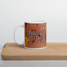 Load image into Gallery viewer, Flannel Surfing White glossy mug
