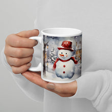 Load image into Gallery viewer, Snowman 1 White glossy mug
