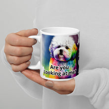 Load image into Gallery viewer, Are you looking at me? Bichon White glossy mug
