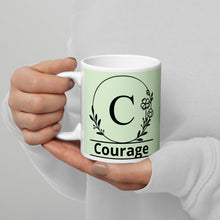 Load image into Gallery viewer, C is for Courage White glossy mug
