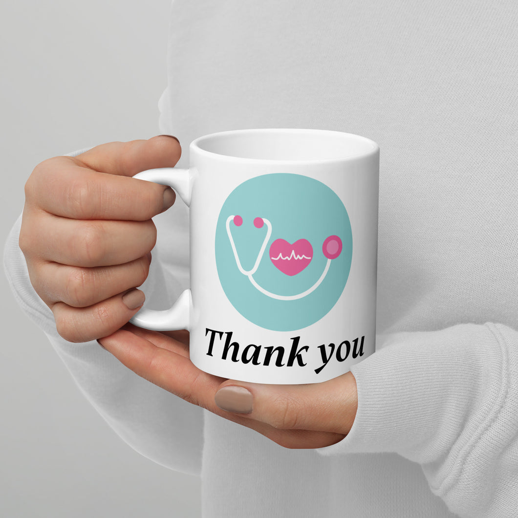 Thank you White glossy mug Nurses, doctors, medical community