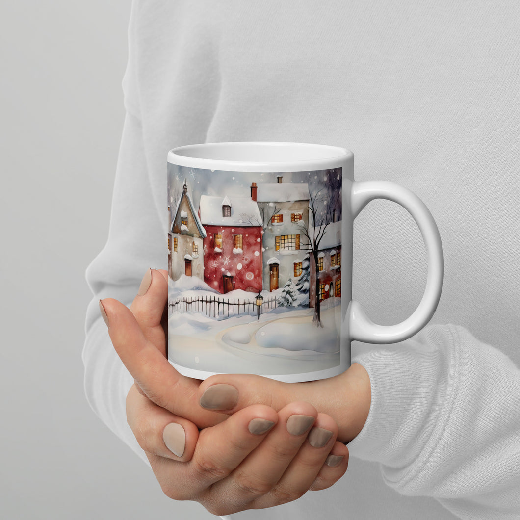 Snowman 1 White glossy mug