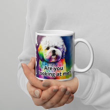 Load image into Gallery viewer, Are you looking at me? Bichon White glossy mug
