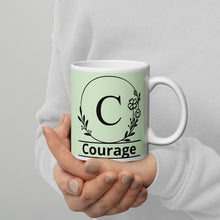Load image into Gallery viewer, C is for Courage White glossy mug
