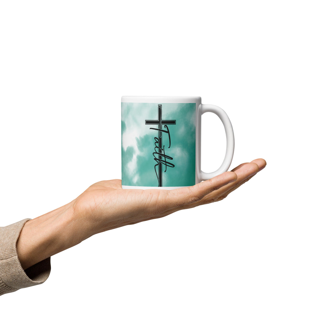 Faith White glossy mug