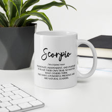 Load image into Gallery viewer, Scorpio Zodiac White glossy mug
