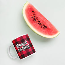 Load image into Gallery viewer, Flannel Surfing red check White glossy mug
