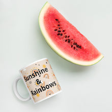 Load image into Gallery viewer, Sunshine and Rainbows White glossy mug
