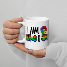 Load image into Gallery viewer, I am Who I Am Pride White glossy mug
