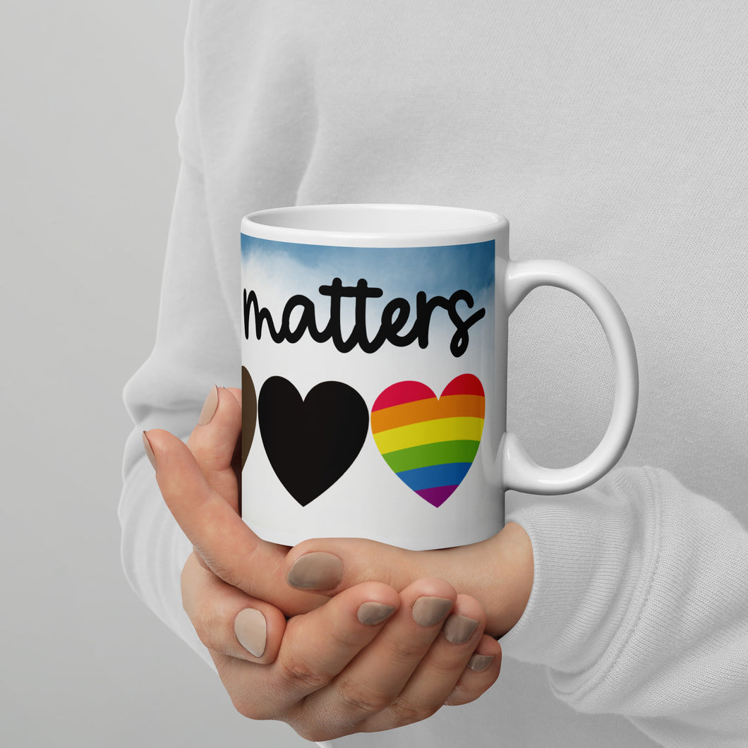 Inclusion Matters White glossy mug