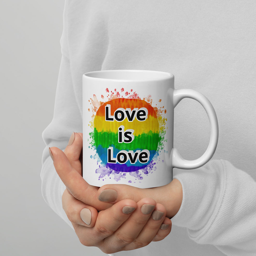 Love is Love White glossy mug