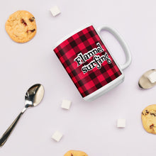 Load image into Gallery viewer, Flannel Surfing red check White glossy mug
