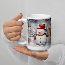 Load image into Gallery viewer, Snowman 1 White glossy mug
