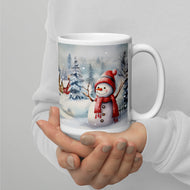 Snowman 2 White glossy mug