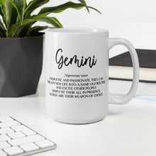 Load image into Gallery viewer, Gemini Zodiac White glossy mug
