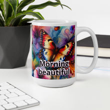 Load image into Gallery viewer, Morning Beautiful Butterfly White glossy mug
