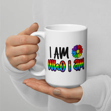 Load image into Gallery viewer, I am Who I Am Pride White glossy mug
