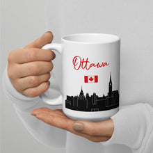 Load image into Gallery viewer, Ottawa Canada Skyline White glossy mug
