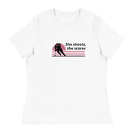 She Shoots She scores Hockey Women's Relaxed T-Shirt