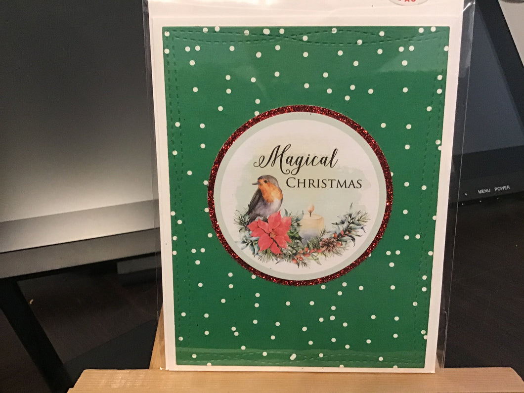 Magical Christmas, glitter, bird, wreath