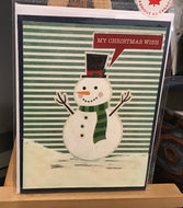 My Christmas Wish Card/ Snowman/ Friendship/ Winter Greeting Card