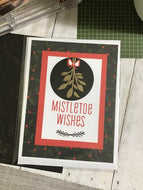 Mistletoe Wishes Holiday Card/ Christmas Card / Friendship/ Winter Greeting/ Holly Berry Sprig