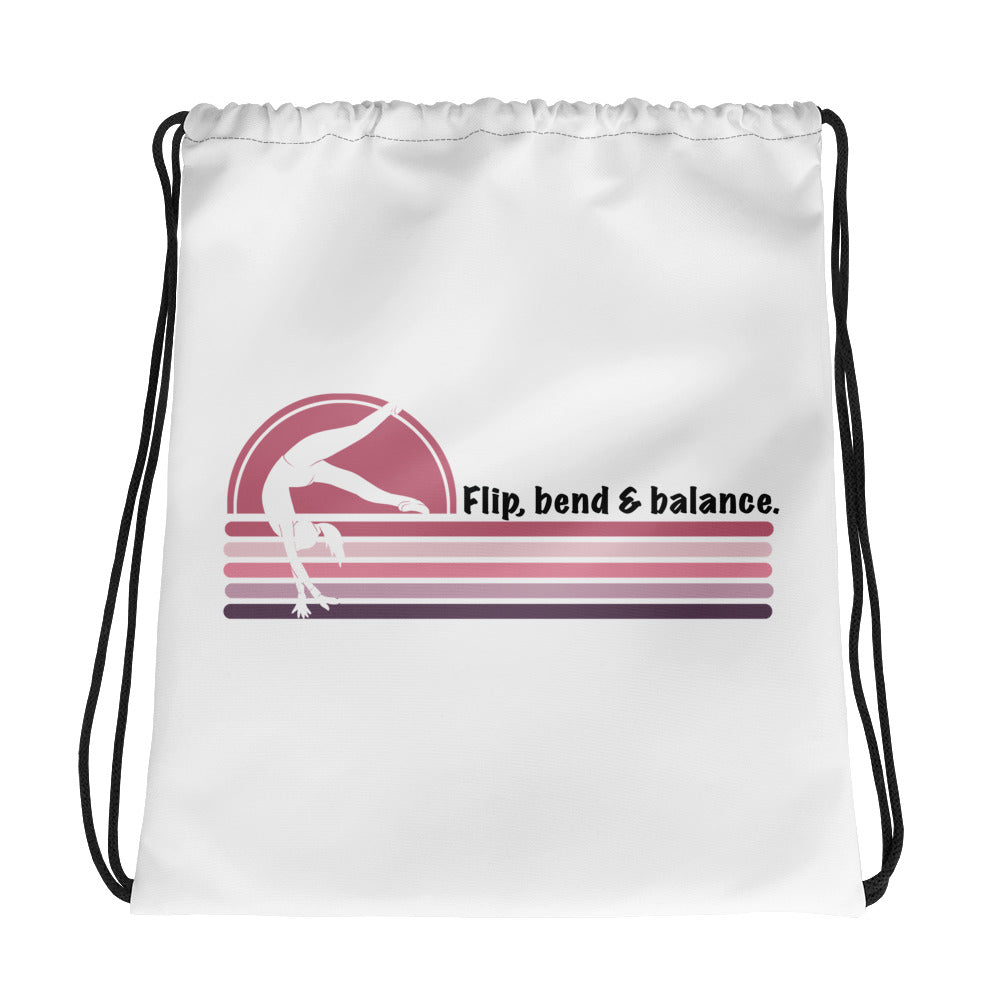 Female Gymnast - flip, bend and balance. Drawstring bag