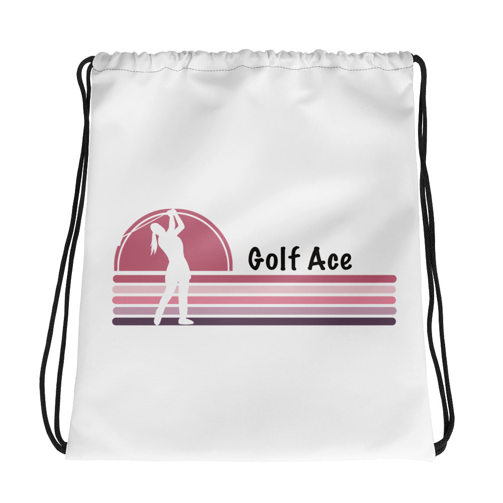 Female golfer - Golf Ace Drawstring bag