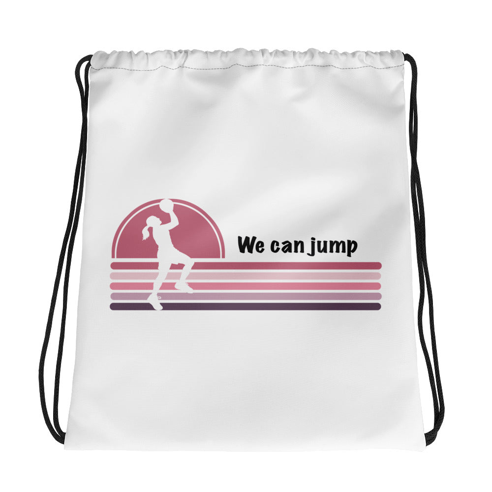 Female  Basketball player We can jump Drawstring bag