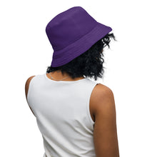 Load image into Gallery viewer, Purple and inside patterned Reversible bucket hat
