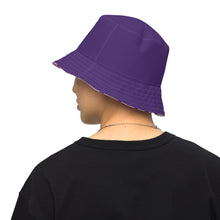 Load image into Gallery viewer, Purple and inside patterned Reversible bucket hat
