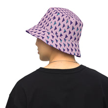 Load image into Gallery viewer, Purple and inside patterned Reversible bucket hat
