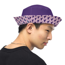 Load image into Gallery viewer, Purple and inside patterned Reversible bucket hat
