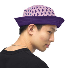 Load image into Gallery viewer, Purple and inside patterned Reversible bucket hat
