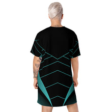 Load image into Gallery viewer, Chevron Abstract Printed T-shirt dress
