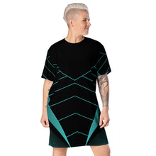 Load image into Gallery viewer, Chevron Abstract Printed T-shirt dress
