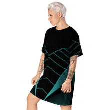 Load image into Gallery viewer, Chevron Abstract Printed T-shirt dress
