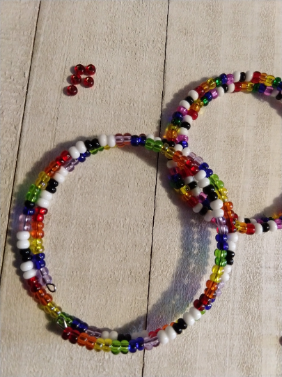 Wrap Around Colourful Beaded Bracelet/ Pride/ Mardi Gras/ Rainbow