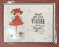 Don't Get Your Tinsel in a Tangle Holiday Card/ Christmas Card / Friendship/ Winter Greeting/ Tangled Lights