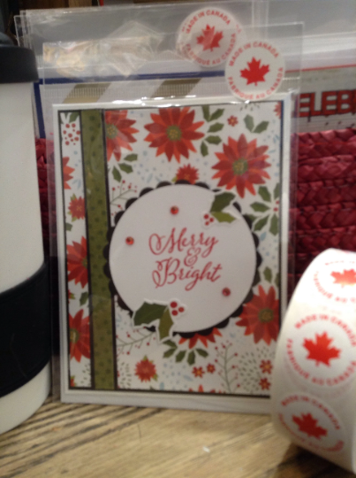 Merry and bright Holiday Card/ Christmas Card / Friendship/ Winter Greeting/  Poinsettia