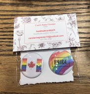 Pride/ Canada Pride Flag  pin back buttons size 1.25