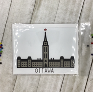 Ottawa Peace Tower Card , Travel, Iconic Canadian, Parliament Building, Silhouette, Handmade in Canada