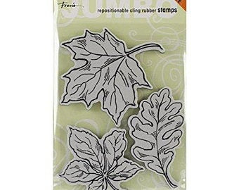 Stampendous CRS5052, Jumbo Cling Rubber Stamp, Leaves, Clear NIP,  Destash, Available Now