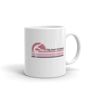 Female Gymnast Flip, bend & balance White glossy mug