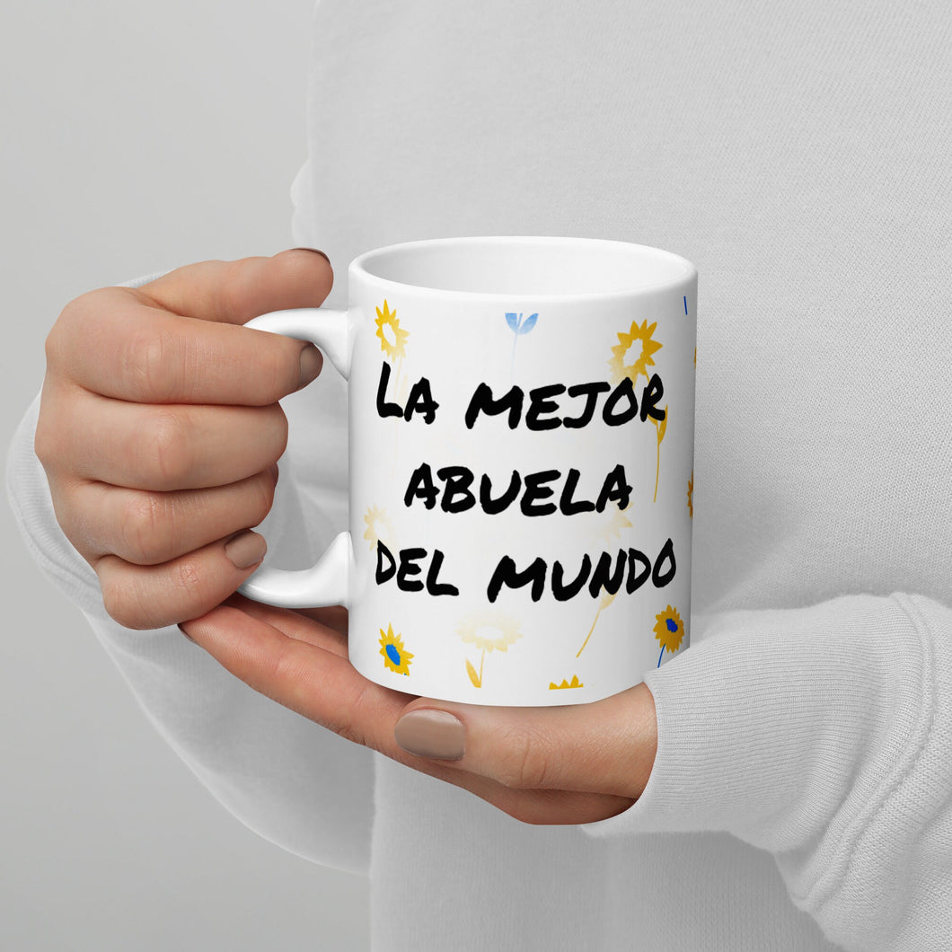 La Mejor Abuela del mundo White glossy mug